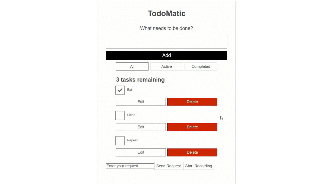 Animation of To Do List App using Voice Commands